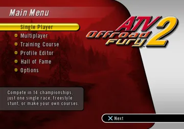 ATV Offroad Fury 2 screen shot title